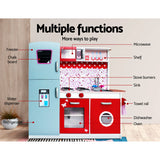 Kids Wooden Kitchen Play Set with Fridge and Oven