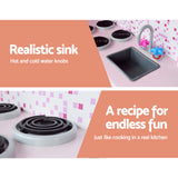 Kids Wooden Kitchen Play Set with Fridge and Oven