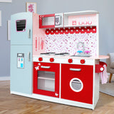 Kids Wooden Kitchen Play Set with Fridge and Oven