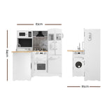 Kids Modern Style Wooden Kitchen Play Set With Rangehood & Appliances