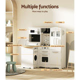 Kids Modern Style Wooden Kitchen Play Set With Rangehood & Appliances