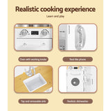 Kids Modern Style Wooden Kitchen Play Set With Rangehood & Appliances