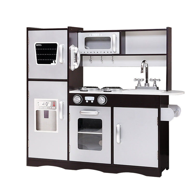 Kids Sleek-Design Wooden Kitchen Play Set with Appliances
