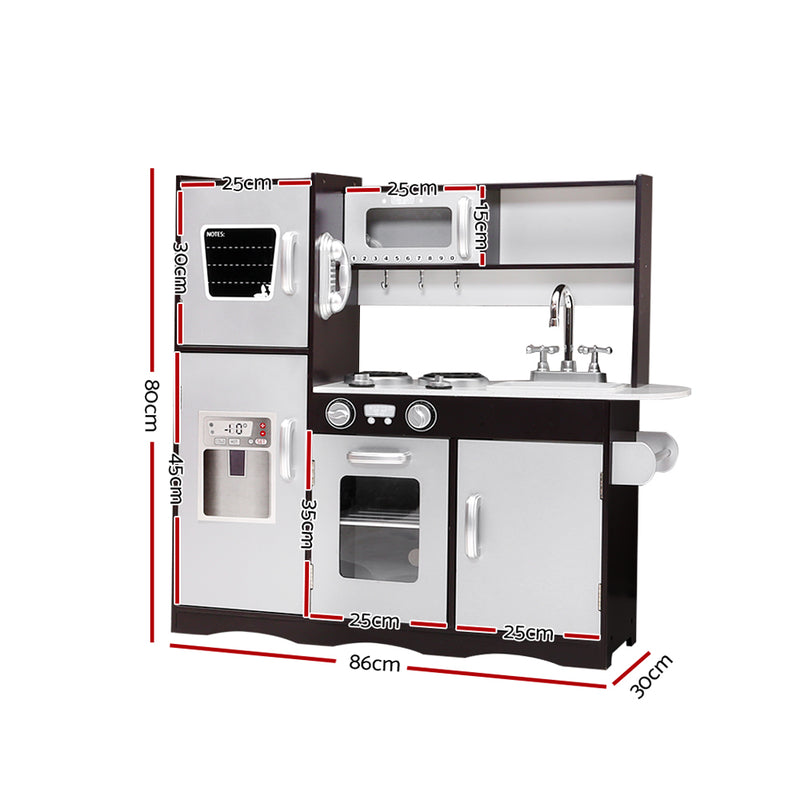 Kids Sleek-Design Wooden Kitchen Play Set with Appliances