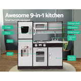 Kids Sleek-Design Wooden Kitchen Play Set with Appliances