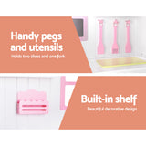 Kids Wooden Kitchen Play Set with Sink, Appliances and Storage - Home Style (Pink)&nbsp;