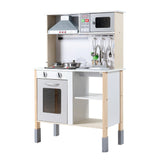 Kids Wooden Kitchen Play Set with Rangehood & Appliances