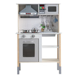 Kids Wooden Kitchen Play Set with Rangehood & Appliances