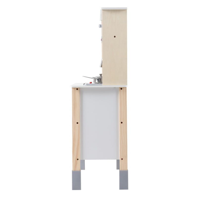 Kids Wooden Kitchen Play Set with Rangehood & Appliances