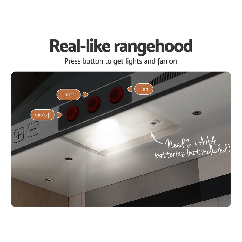 Kids Wooden Kitchen Play Set with Rangehood & Appliances