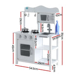 Kids Wooden Kitchen Play Set with Microwave and Oven