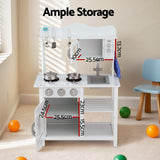 Kids Wooden Kitchen Play Set with Microwave and Oven