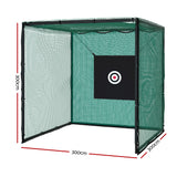 Golf Practice Net Hitting Cage with Steel Frame - 3.0m Black & Green