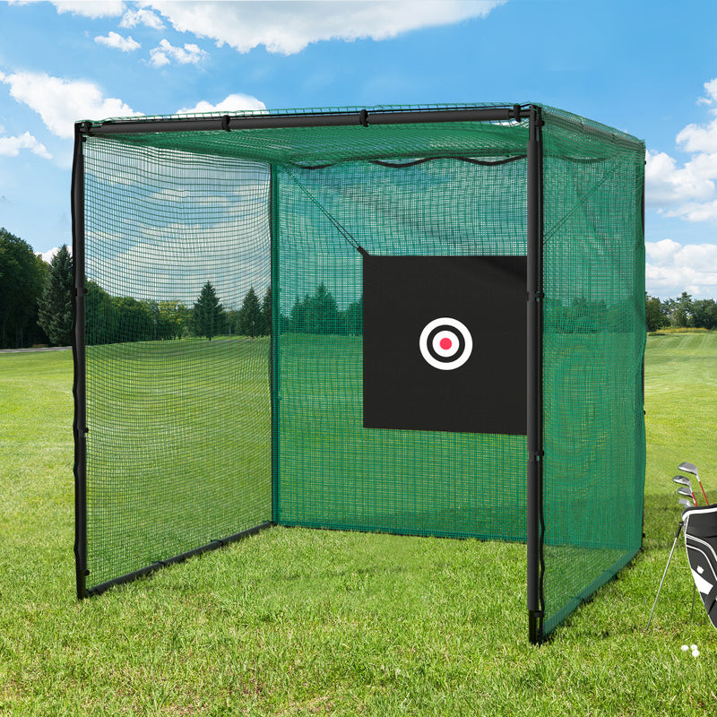Golf Practice Net Hitting Cage with Steel Frame - 3.0m Black & Green