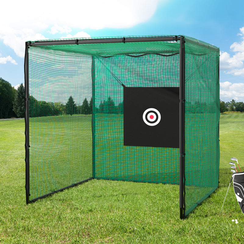 Golf Practice Net Hitting Cage with Steel Frame - 3.0m Black & Green