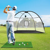 Golf Practice Net plus Tee Mat for Training - 3.5m Black