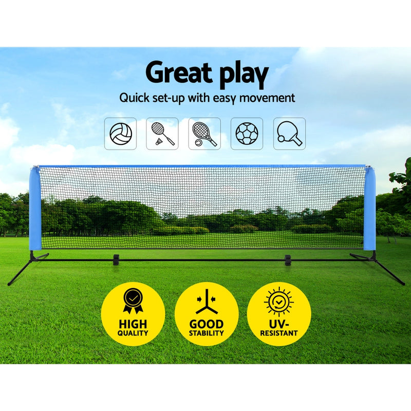 Kids 3m Adjustable Height Portable Badminton & Volleyball Net Kit
