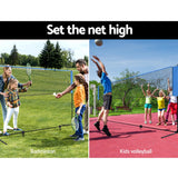 Kids 3m Adjustable Height Portable Badminton & Volleyball Net Kit