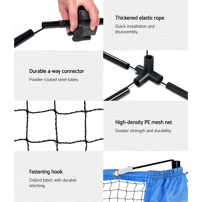 Kids 3m Adjustable Height Portable Badminton & Volleyball Net Kit