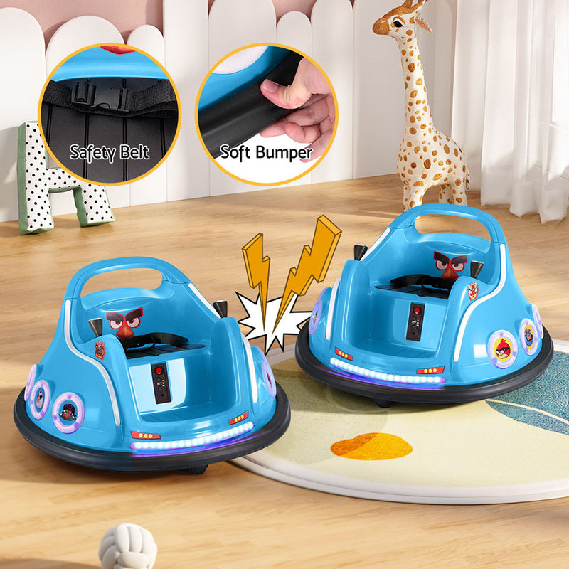 Kids Electric Ride On Angry Birds Dodgem/Bumper Car with optional Remote Control (Blue)