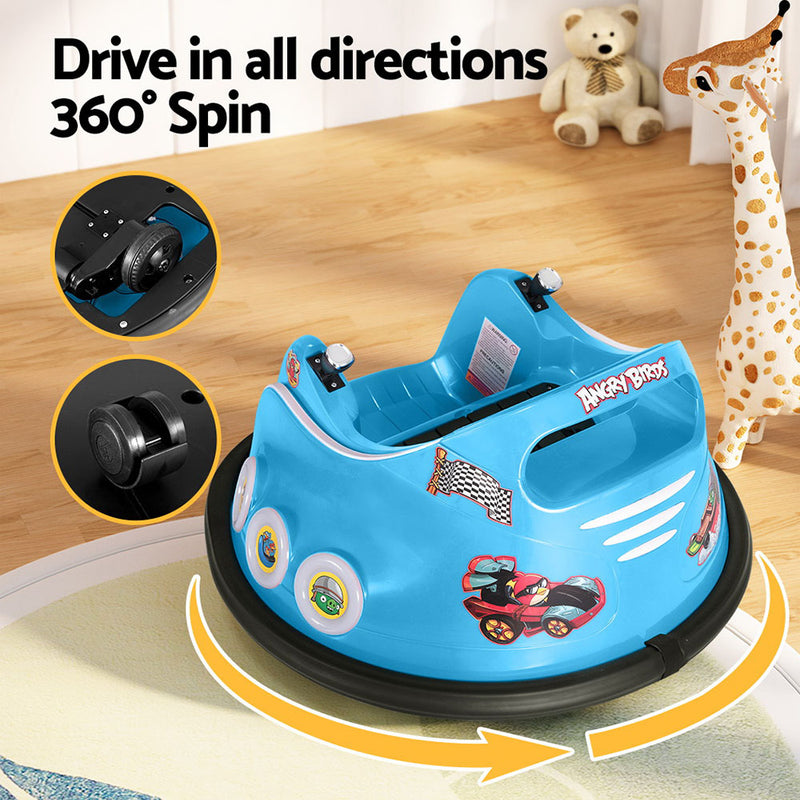 Kids Electric Ride On Angry Birds Dodgem/Bumper Car with optional Remote Control (Blue)