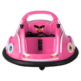Kids Electric Ride On Angry Birds Dodgem/Bumper Car with optional Remote Control (Pink)