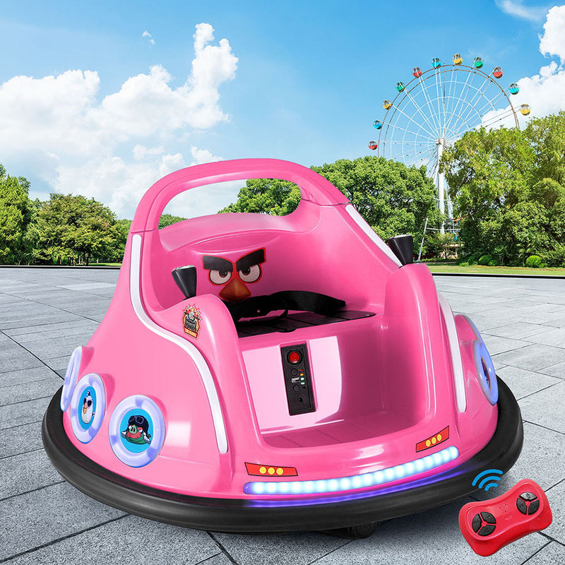Kids Electric Ride On Angry Birds Dodgem/Bumper Car with optional Remote Control (Pink)