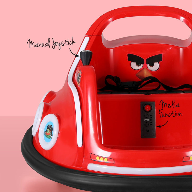 Kids Electric Ride On Angry Birds Dodgem/Bumper Car with optional Remote Control (Red)