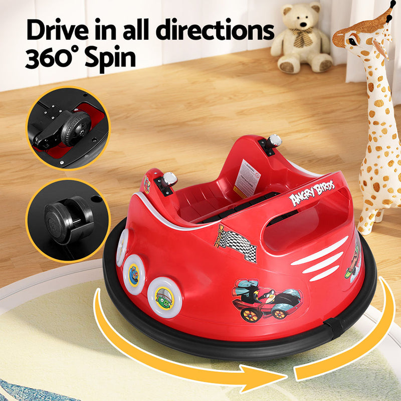 Kids Electric Ride On Angry Birds Dodgem/Bumper Car with optional Remote Control (Red)