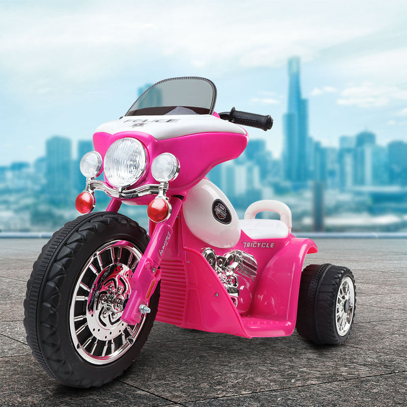 Kids Electric Ride On Police Motorbike - Harley Inspired (Pink)