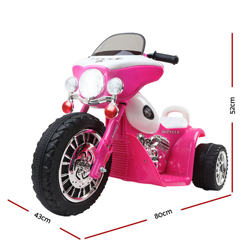 Kids Electric Ride On Police Motorbike - Harley Inspired (Pink)
