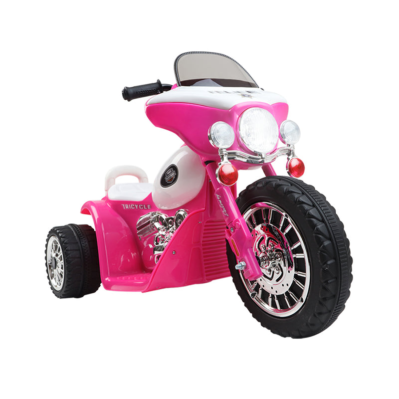 Kids Electric Ride On Police Motorbike - Harley Inspired (Pink)