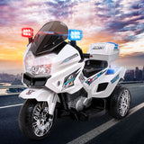 Kids Electric Police Patrol Bike BMW-Inspired 6V Battery (White)
