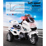Kids Electric Police Patrol Bike BMW-Inspired 6V Battery (White)
