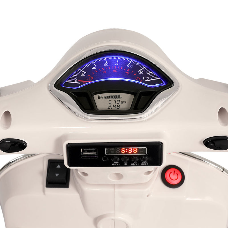 Kids Electric Ride On Vespa GTS Motorbike (White)