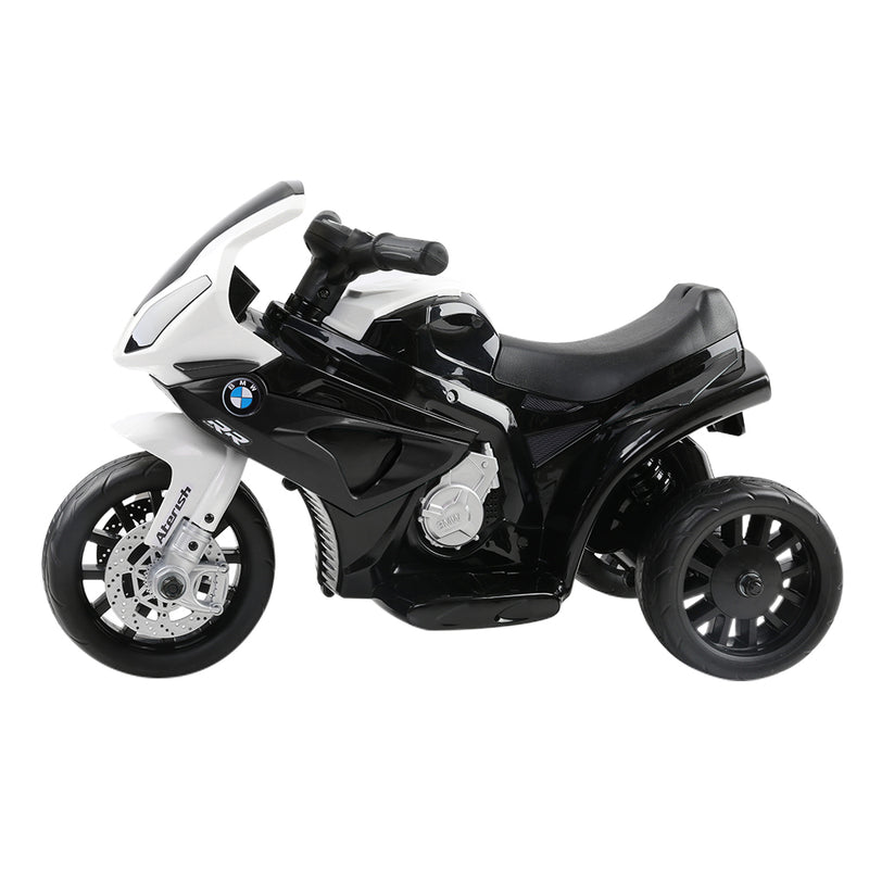Ride On Kids BMW Electric Motorbike with Digital Display & Built-in Music control (Black/White)