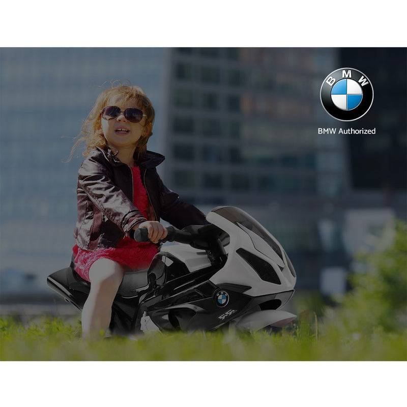 Ride On Kids BMW Electric Motorbike with Digital Display & Built-in Music control (Black/White)