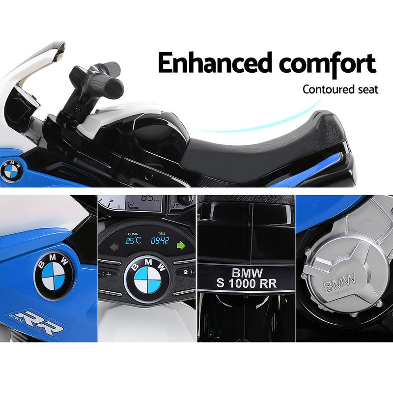 Ride On Kids BMW Electric Motorbike with Digital Display & Built-in Music control (Black/Blue)