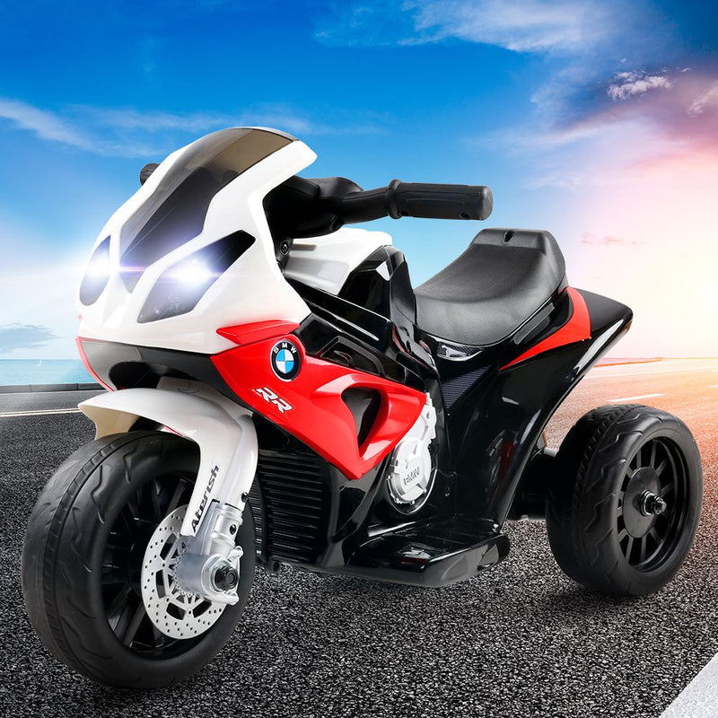 Ride On Kids BMW Electric Motorbike with Digital Display &amp; Built-in Music (Black/Red)