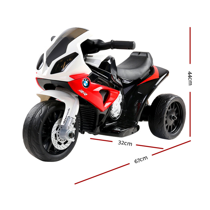 Ride On Kids BMW Electric Motorbike with Digital Display &amp; Built-in Music (Black/Red)