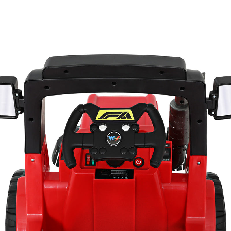Kids 12V Electric Ride On Street Sweeper Vehicle with optional Parent Remote Control (Red)