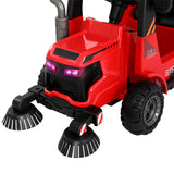 Kids 12V Electric Ride On Street Sweeper Vehicle with optional Parent Remote Control (Red)
