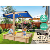Wooden Sandbox Sand Pit with Canopy and Bench Seats (1.01m)