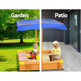 Wooden Sand Pit with Canopy, Bench Seats, and Water Basins (1.03m)