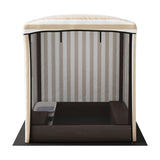 Kids Cabana-Style Sandpit with Canopy Windows, Water Basin and Bench Seats (1.2m)