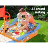 Wooden Boat Sand Pit with Canopy and Bench Seats (1.5m)