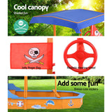 Wooden Boat Sand Pit with Canopy and Bench Seats (1.5m)
