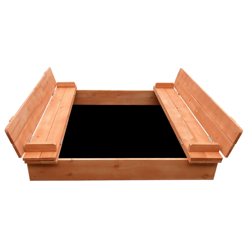 Wooden Sandbox Sand Pit with Foldable Seats / Timber Cover