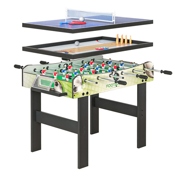 4-in-1 Combo Games Table Inc. Foosball, Table Tennis, Bowling & Shuffleboard