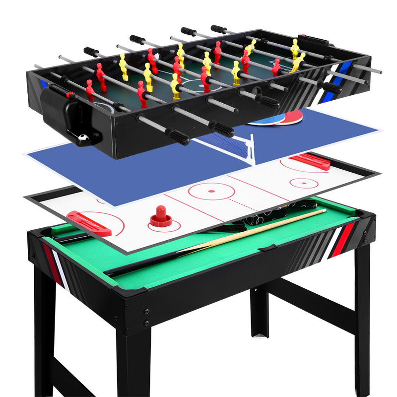 4-in-1 Combo Games Table with Foosball, Pool, Table Tennis & Paddle Hockey